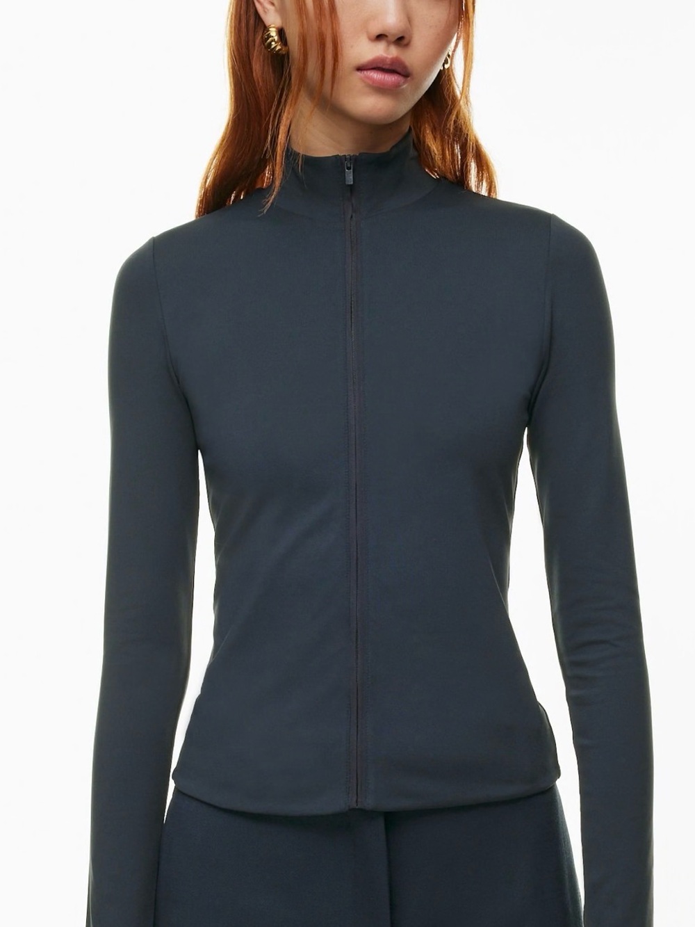 Aritzia Black Full-Zip Slim Fit Jacket